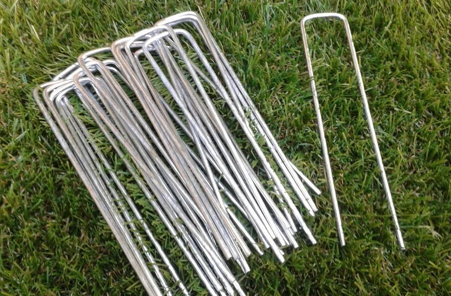 100 Packs 6 Inch Long Galvanized Garden Landscape SOD Staples