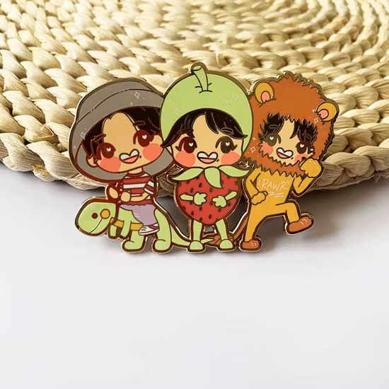 Broche en émail doux à paillettes, cadeaux personnalisés, sérigraphie Kpop, pour vêtements