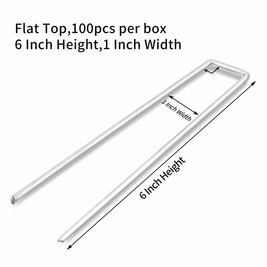 Agrafes de paysage/herbe SOD de 6 pouces, broches en U de jardin en métal, fabricant d'agrafes d'usine